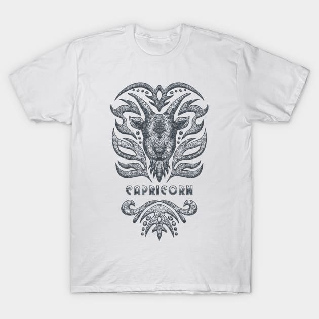 Capricorn Zodiac Design T-Shirt by Utopia Shop